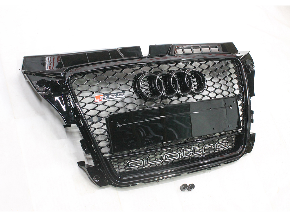 Audi A3 LIFT 2008-2011 Front Grill, Honeycomb Grill, RS3 Black Quattro Style